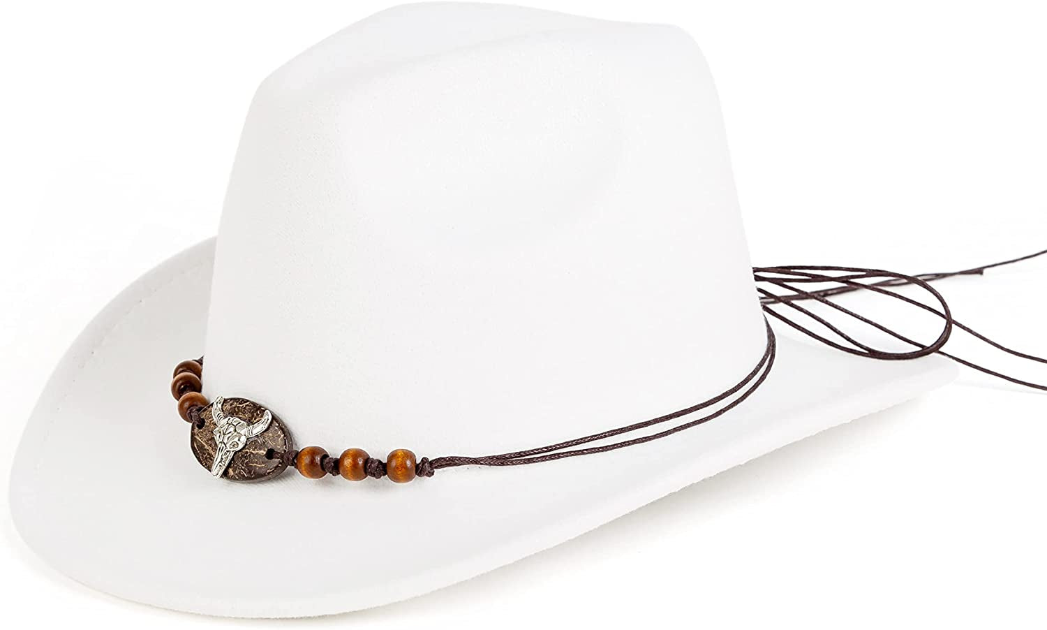 Gossifan Womens Classic Western Cowgirl Cowboy Wide Brim Hats with Belt Apparel & Accessories > Clothing Accessories > Hats Gossifan Snow White 7 1/8-7 1/4 