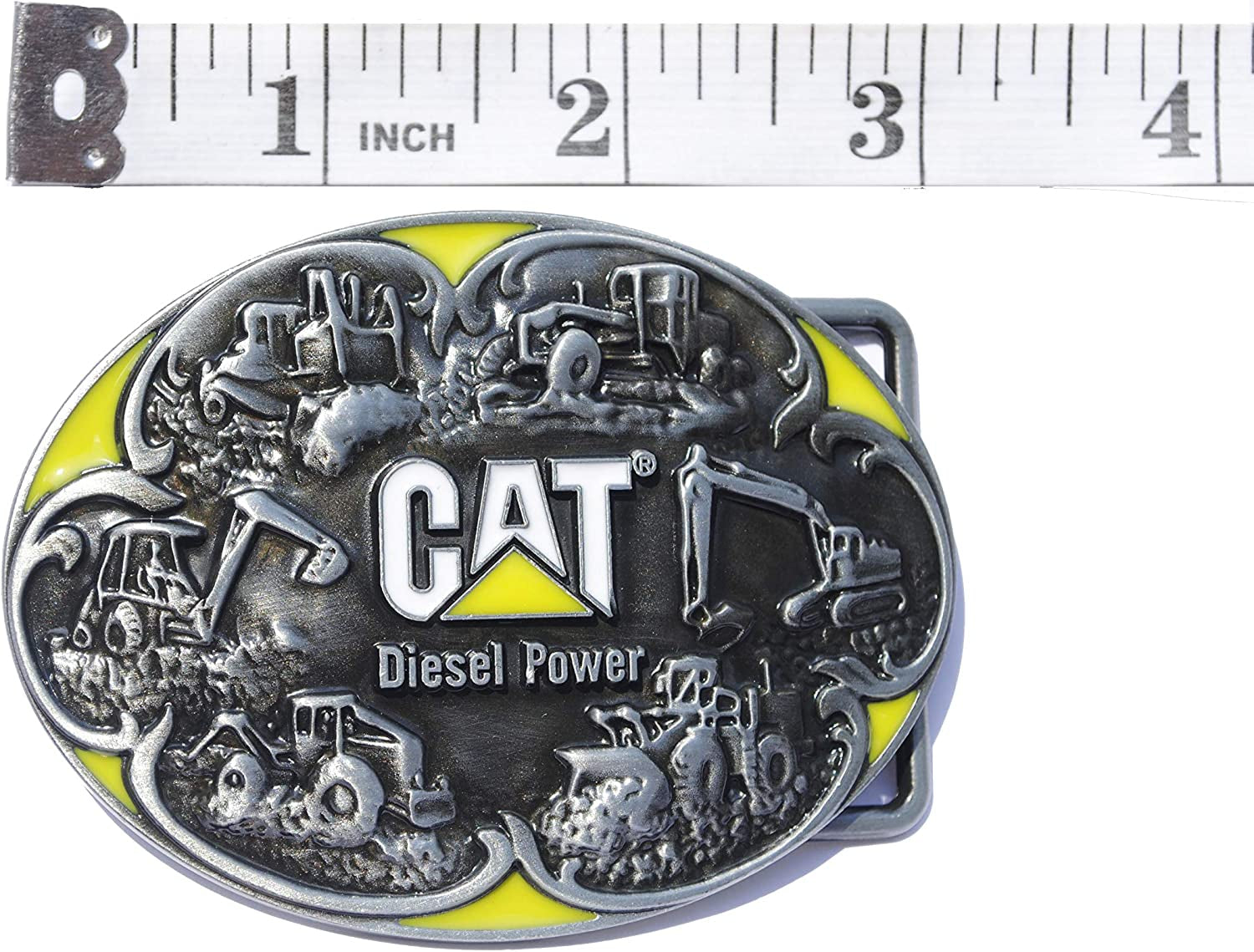 Totalshop Belt Buckle CATERPILLAR Yellow, Silver Medium Apparel & Accessories > Clothing Accessories > Belt Buckles TotalShop   
