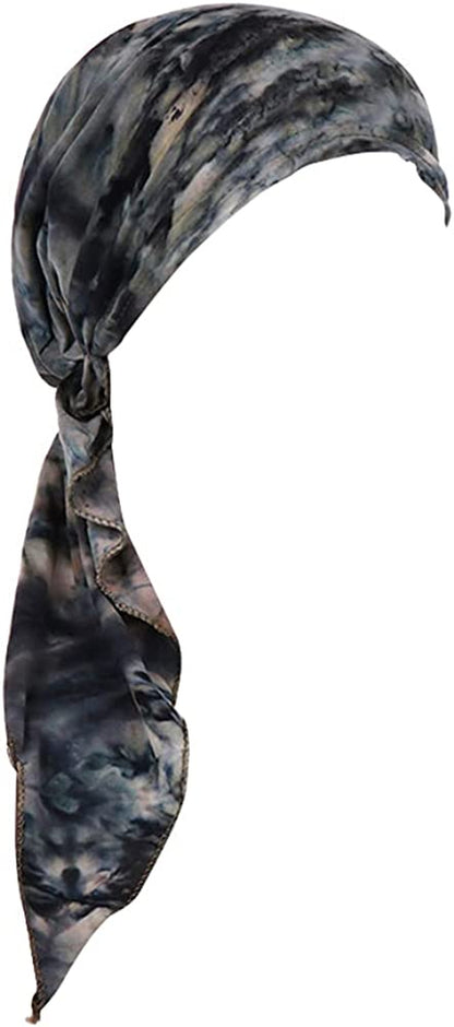 Fxhixiy Pre-Tied Bandana Turban Hat Chemo Cancer Headscarf Headwraps Headwear for Women Hair Cover Hat Apparel & Accessories > Clothing Accessories > Bandanas & Headties Fxhixiy Gray  