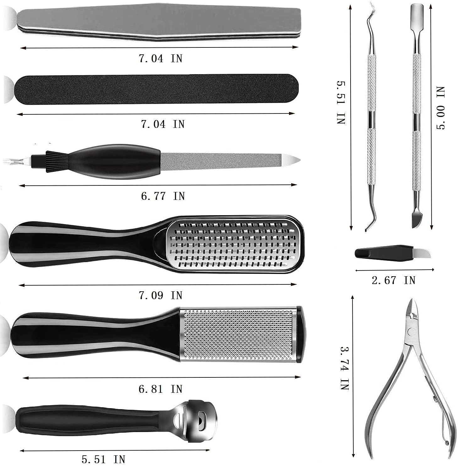 Professional Pedicure Tools Set, 26 in 1 Stainless Steel Foot Care Kit Foot Rasp Dead Skin Remover Pedicure Kit,Foot File Kit Foot Callus Remover, for Men Women Travel Health & Beauty > Personal Care > Foot Care ORBET   