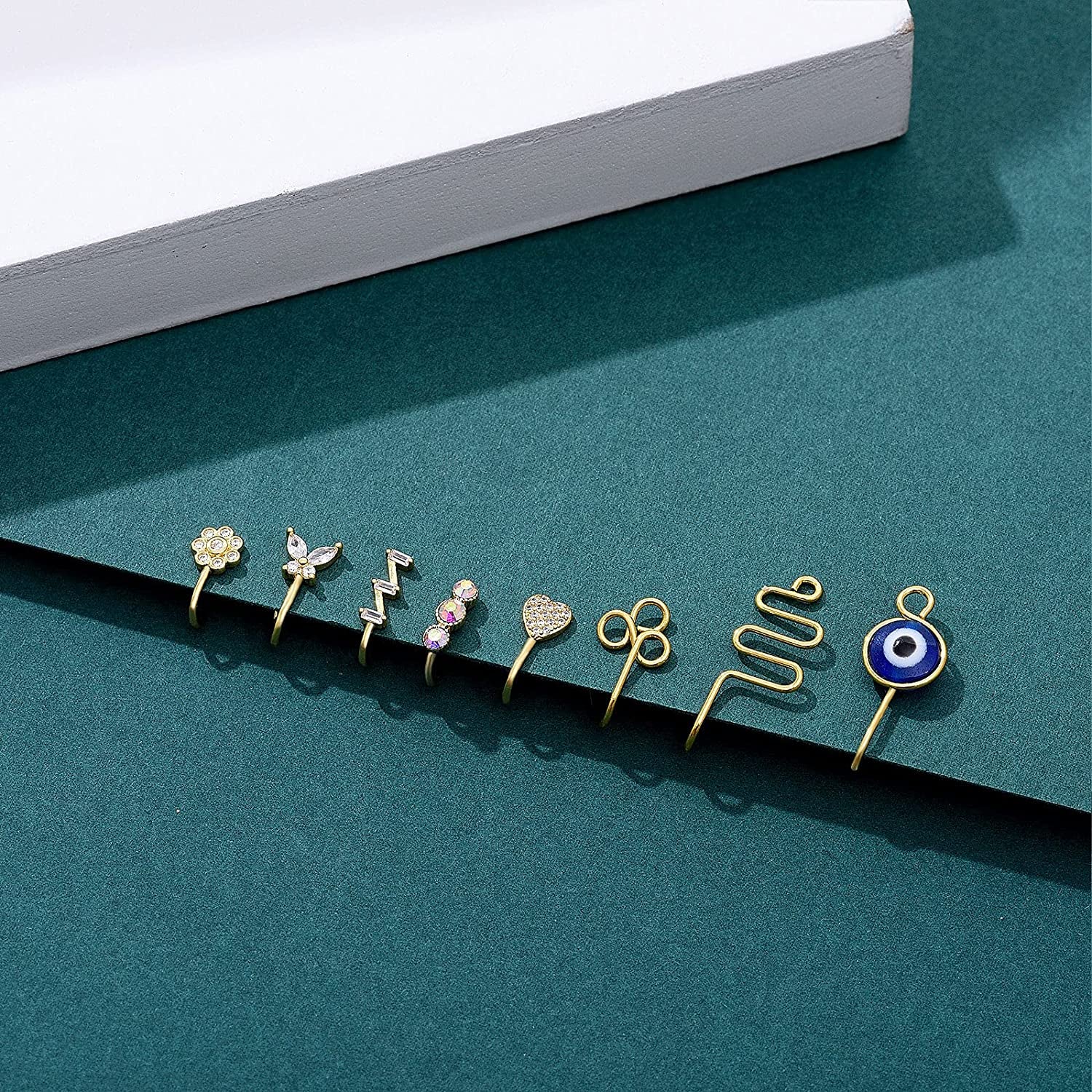 TAMHOO 25Pcs Fake Septum Fake Nose Ring Hoop for Women - Magnetic Nose Ring Nose Cuffs for Non Pierced Nose Apparel & Accessories > Jewelry > Body Jewelry TAMHOO   