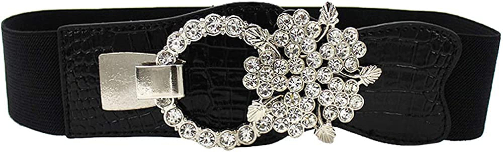 CLARA Women Vintage Western Waist Belt Double Buckle Belt PU Leather Waistband for Jeans Dress Apparel & Accessories > Clothing Accessories > Belts CLARA 04498black  