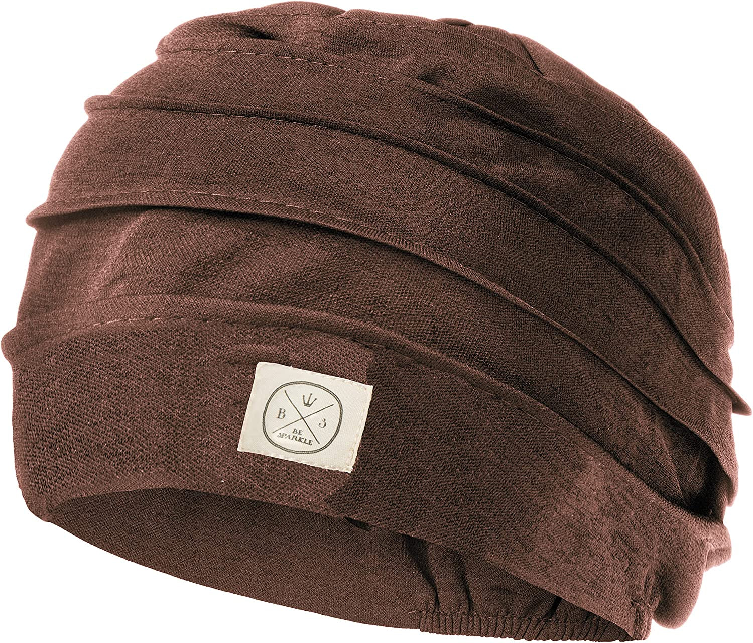 Be Sparkle Slouchy Headwraps, Cancer Headwear for Women Perfect for Chemo or Hair Loss Apparel & Accessories > Clothing Accessories > Headwear BS BE SPARKLE Brown  
