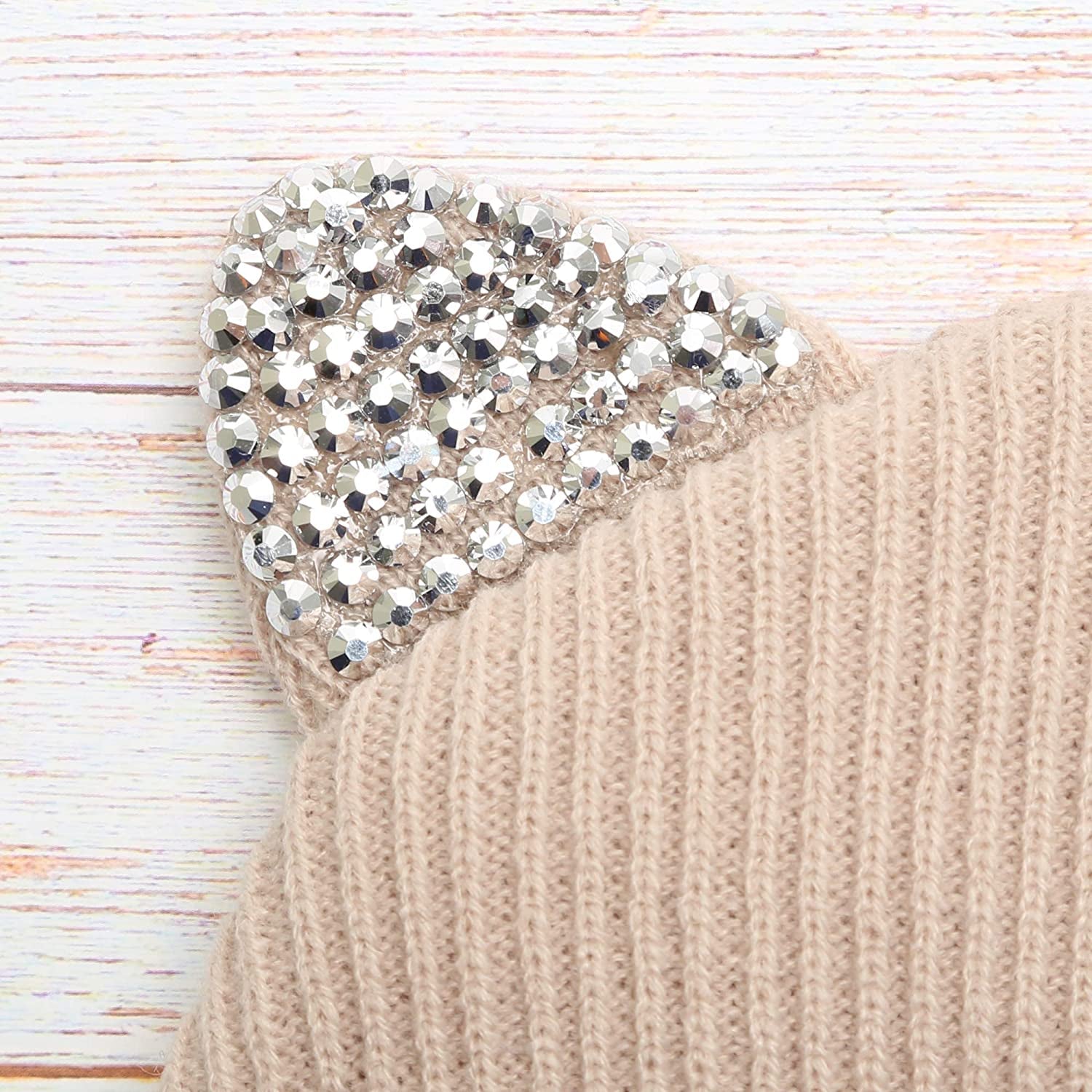 MIRMARU Women’S Soft Warm Embroidered Meow Cat Ears Knit Beanie Hat with Stone Embellished Apparel & Accessories > Clothing Accessories > Hats MIRMARU   