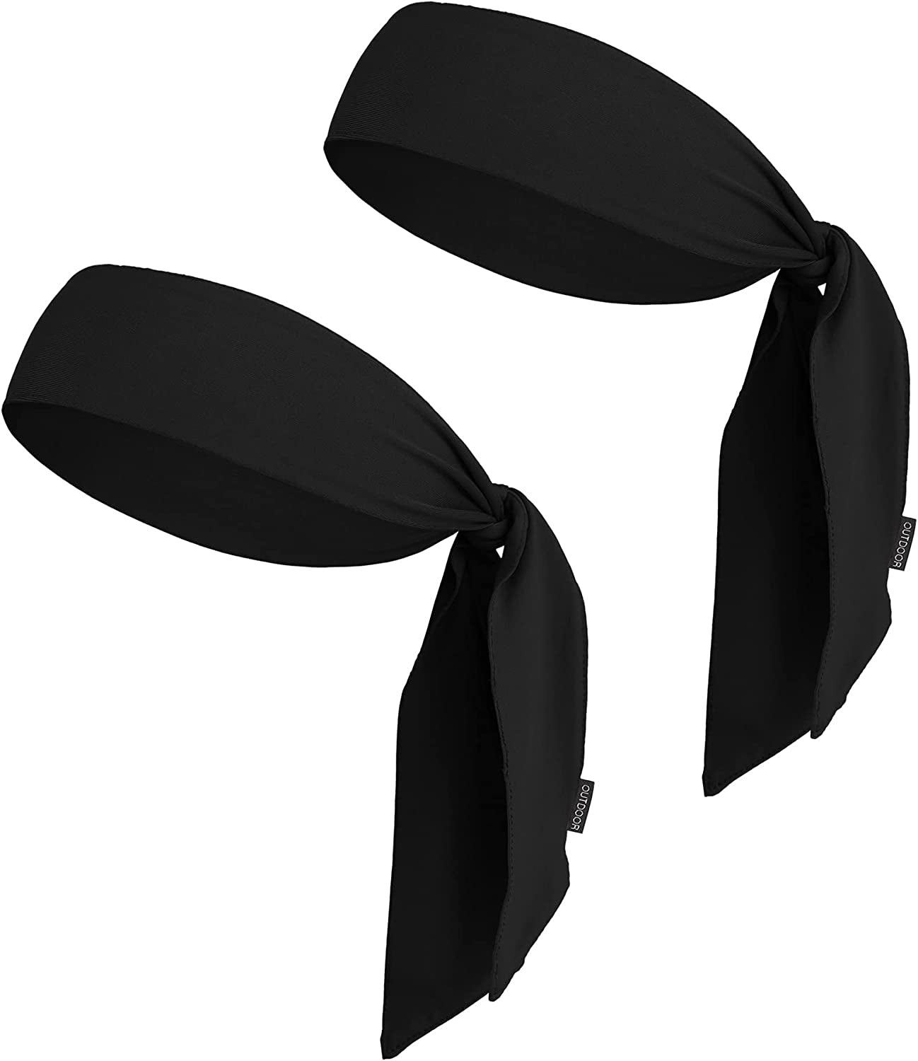 Tie Headband for Women, Men, & Kids - Karate Headband, Ninja Headbands, Tie Headbands for Muay Thai, Softball, Basketball, Sports & Tennis - Pirate & Athletic Headbands - Sweat Wicking Headband Apparel & Accessories > Clothing Accessories > Bandanas & Headties OutdoorEssentials 2 Black  