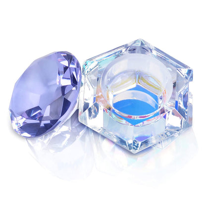 Kalolary 1 Pc Colorful Nail Art Dappen Dish for Acrylic Liquid Powder, Nail Crystal Bowl Glass Nail Cup Nail Glassware with Purple Gemstone Lid for Nail Art Manicure Care Tools(Purple) Health & Beauty > Personal Care > Cosmetics > Cosmetic Tools > Nail Tools Kalolary Purple  