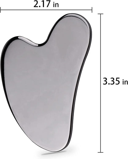 Gua Sha Stainless Steel with Travel Pouch, Gua Sha Facial Tools, Gua Sha Shaping Tool, Metal Gua Sha, Steel Gua Sha Massage Tool, Jawline Sculptor, Scraping Tool for Face, Body Health & Beauty > Personal Care > Cosmetics > Cosmetic Tools > Skin Care Tools Tophigh   