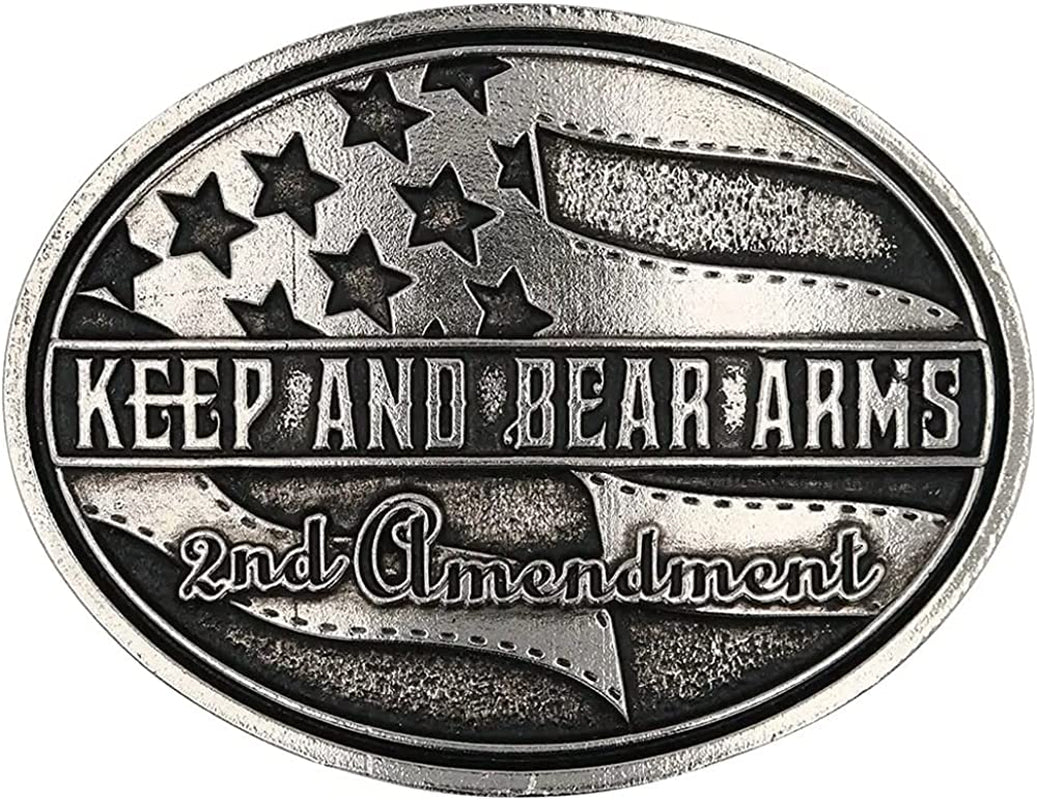 Montana Silversmiths 2Nd Amendment Series Attitude Western Belt Buckle Apparel & Accessories > Clothing Accessories > Belt Buckles Montana Silversmiths Keep and Bear Arms - Antique Silver  