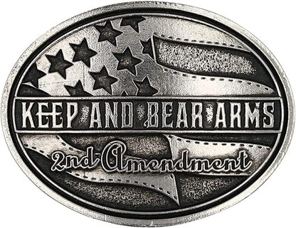 Montana Silversmiths 2Nd Amendment Series Attitude Western Belt Buckle Apparel & Accessories > Clothing Accessories > Belt Buckles Montana Silversmiths Keep and Bear Arms - Antique Silver  