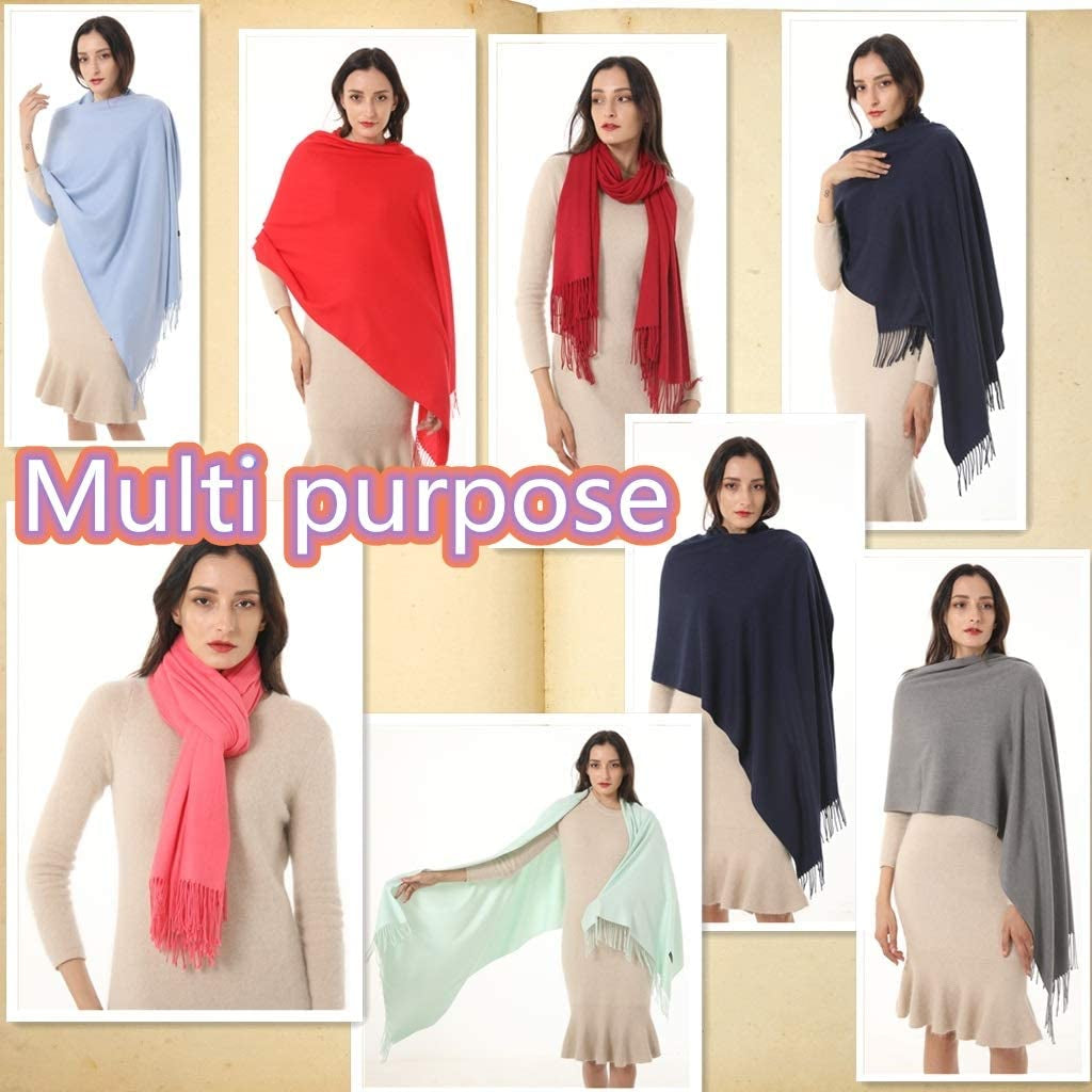 Women Shawl Wrap Scarf Pashmina Gifts Idea Wedding Christmas Birthday Large Soft Stole Apparel & Accessories > Clothing Accessories > Scarves & Shawls Gomust   