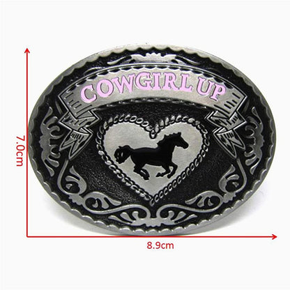 MASOP VOGU Cowgirl up Western Cowgirl Rodeo Belt Buckle Women Girls Fashion Jean'S Accessory Apparel & Accessories > Clothing Accessories > Belt Buckles MASOP VOGU   