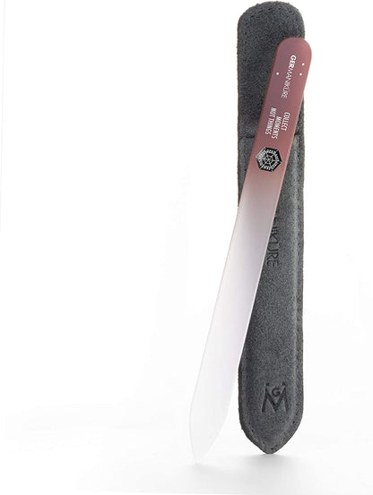 GERMANIKURE Mantra Glass Nail File in Suede Case, Ethically Made in Czech Republic - Professional Manicure & Pedicure Tools for Smooth Easy Shaping of Natural Fingernails Health & Beauty > Personal Care > Cosmetics > Cosmetic Tools > Nail Tools GERmanikure Collect Moments Not Things  