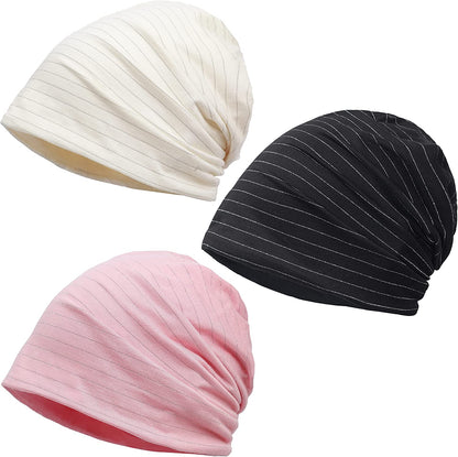 Kayier Women'S Baggy Casual Chemo Beanie Hats Headwear Caps Apparel & Accessories > Clothing Accessories > Headwear Kayier 3 Pack-y  