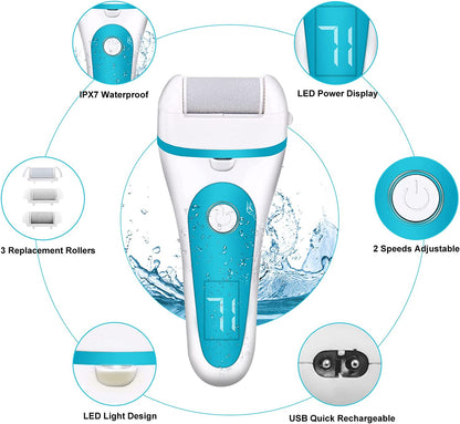 Electric Callus Removers for Feet,Rechargeable Pedicure Tools Foot Care Feet File,Professional Waterproof 13 in 1 Callous Remover Kit,With 3 Roller Heads 2 Speed,Battery Display Health & Beauty > Personal Care > Foot Care YOIDOO   