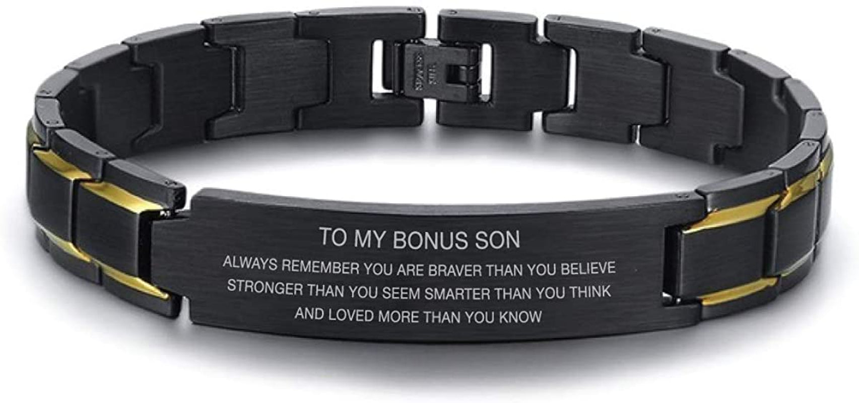 Bonus Son Birthday Gift - Unbiological Son Gifts from Stepmom Bracelet - Stepson Christmas Gifts 2020 - Gift from Stepdad to Bonus Son Apparel & Accessories > Jewelry > Bracelets Mugart   