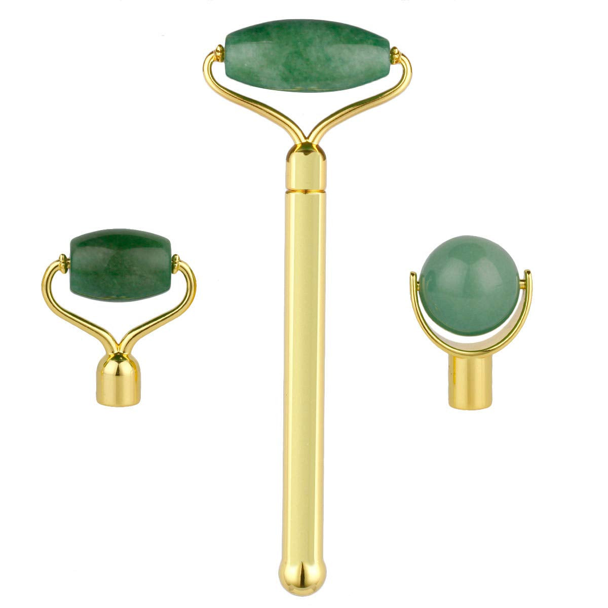 Mookaitedecor Rose Quartz Roller & Gua Sha Tool for Face and Neck Massage, Facial Massager for anti Aging Health & Beauty > Personal Care > Cosmetics > Cosmetic Tools > Skin Care Tools mookaitedecor Green Aventurine 3 in 1 Set  
