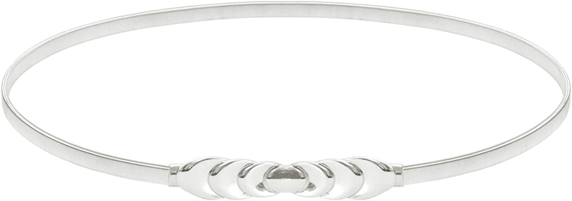 GRACE KARIN Women Skinny Metal Cinch Belt Gold Waistband Elastic Waist Belt CL633 Apparel & Accessories > Clothing Accessories > Belts GRACE KARIN Silver-circle Large 