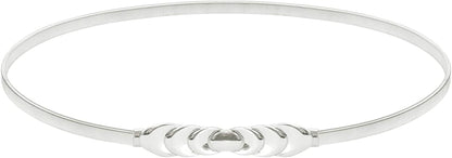 GRACE KARIN Women Skinny Metal Cinch Belt Gold Waistband Elastic Waist Belt CL633 Apparel & Accessories > Clothing Accessories > Belts GRACE KARIN Silver-circle Large 