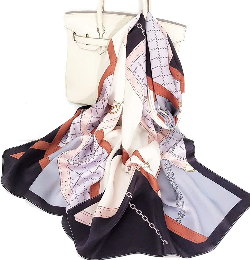 Women'S Mulberry Silk Scarf Floral Print Satin Long Scarf Wrap Shawl Apparel & Accessories > Clothing Accessories > Scarves & Shawls Smi&Love Fzlr05  