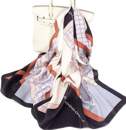 Women'S Mulberry Silk Scarf Floral Print Satin Long Scarf Wrap Shawl Apparel & Accessories > Clothing Accessories > Scarves & Shawls Smi&Love Fzlr05  