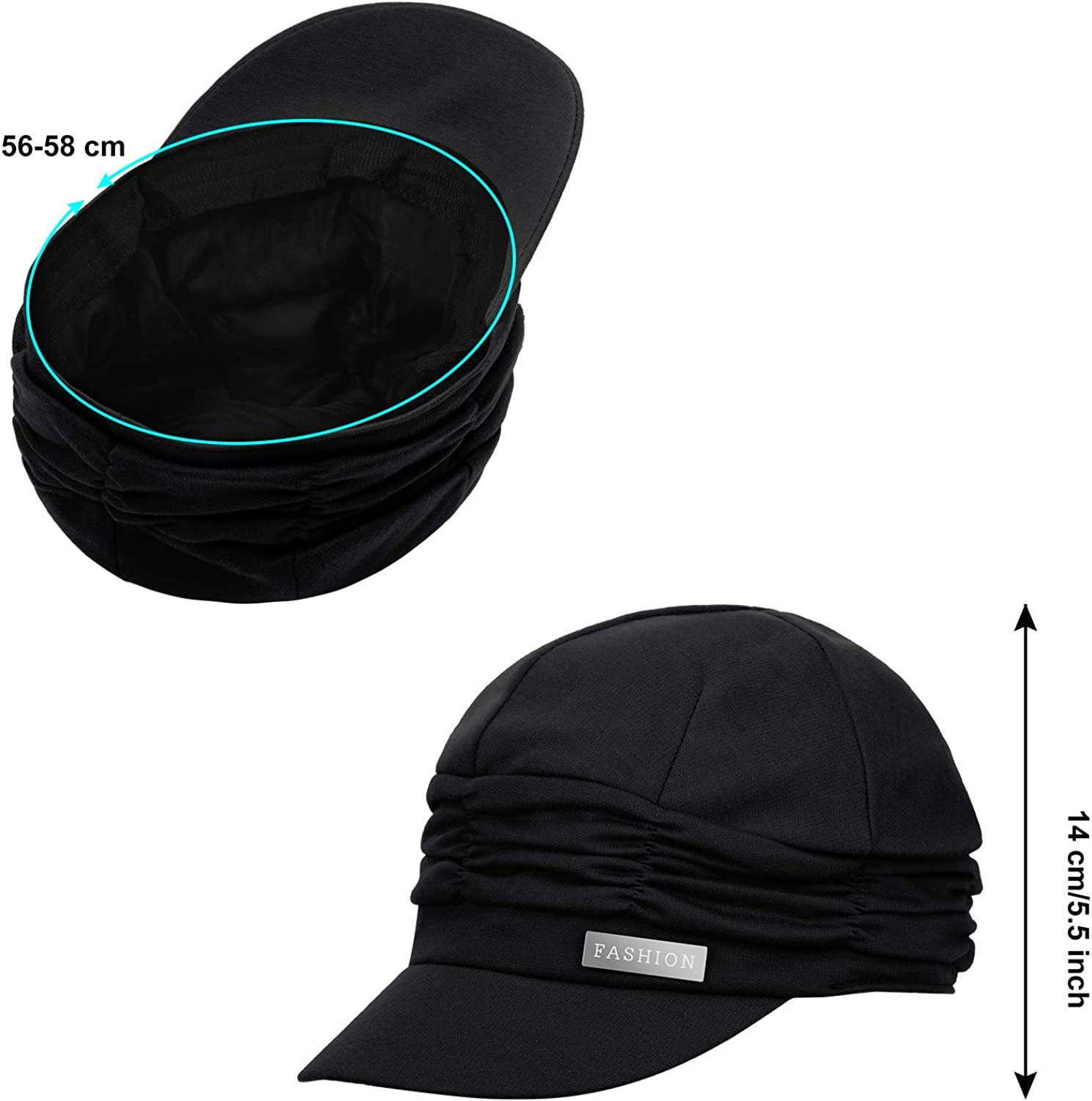 SATINIOR 2 Pieces Women Newsboy Cabbie Cap Beret Hats Baseball Cap Painter Visor Hats for Women Apparel & Accessories > Clothing Accessories > Headwear SATINIOR   
