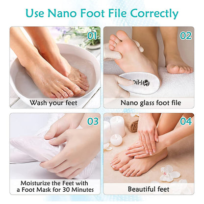 Nano Foot Scrubber Callus Remover Glass Foot File Pedicure Tools Supplies Heel Scraper for Feet with Hydrating Foot Mask Nail File,Professional Foot Care Kit for Dead Skin Removal,Hard Cracked Soften Health & Beauty > Personal Care > Foot Care Hion   