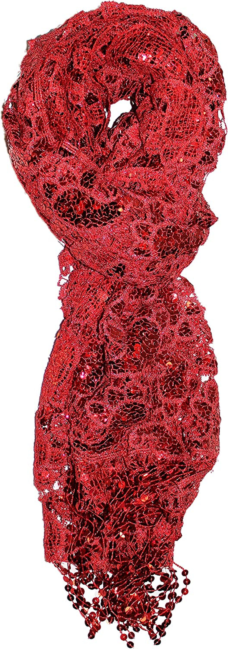 Ted & Jack - Luxe Bedazzled Sequin and Sparkle Scarf Apparel & Accessories > Clothing Accessories > Scarves & Shawls Ted and Jack Red Paisley  