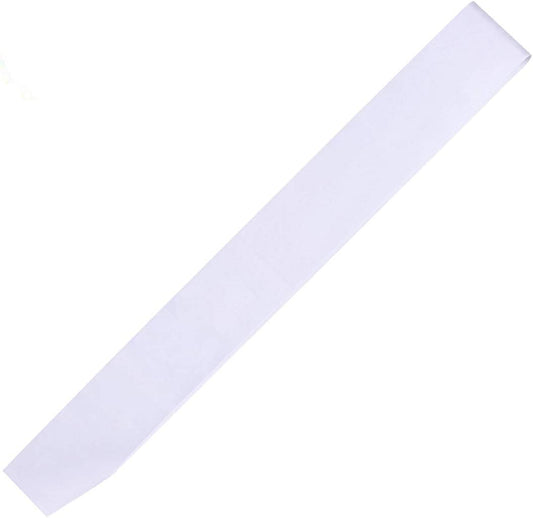 DJDZ 4 Pack White Blank (Plain) Satin Sash Party Accessory for Party,Wedding Decorations and DIY - Design Your Own Sash (White) Apparel & Accessories > Clothing Accessories > Sashes DJDZ White  
