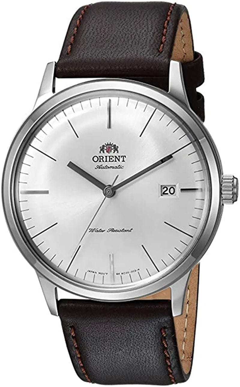 '2Nd Gen Bambino Version III' Japanese Automatic Stainless Steel and Leather Dress Watch White