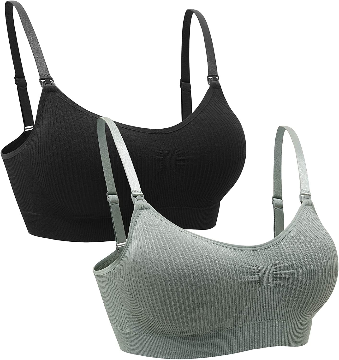 2PACK Nursing Bra Wireless Bra Women'S Sleeping Maternity Bra Breastfeeding Bra Sort Rib-c / Large