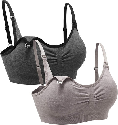 2PACK Nursing Bra Wireless Bra Women'S Sleeping Maternity Bra Breastfeeding Bra Sort Cc-d / Medium