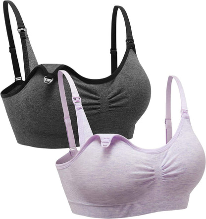 2PACK Nursing Bra Wireless Bra Women'S Sleeping Maternity Bra Breastfeeding Bra Sort Cc-c / XX-Large