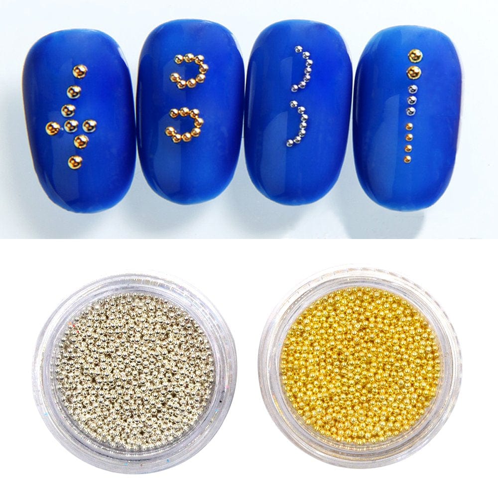 2Pcs Gold Silver Mini Metallic Caviar Nail Beads for 3D Metal Nail Ball Decoration Manicure Tools Health & Beauty > Personal Care > Cosmetics > Cosmetic Tools > Nail Tools Sindy Gold + Silver Caviar Nail Beads (2 bottle)  