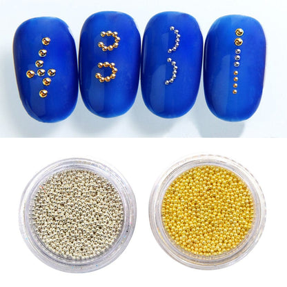 2Pcs Gold Silver Mini Metallic Caviar Nail Beads for 3D Metal Nail Ball Decoration Manicure Tools Health & Beauty > Personal Care > Cosmetics > Cosmetic Tools > Nail Tools Sindy Gold + Silver Caviar Nail Beads (2 bottle)  