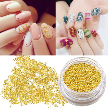 2Pcs Gold Silver Mini Metallic Caviar Nail Beads for 3D Metal Nail Ball Decoration Manicure Tools Health & Beauty > Personal Care > Cosmetics > Cosmetic Tools > Nail Tools Sindy   