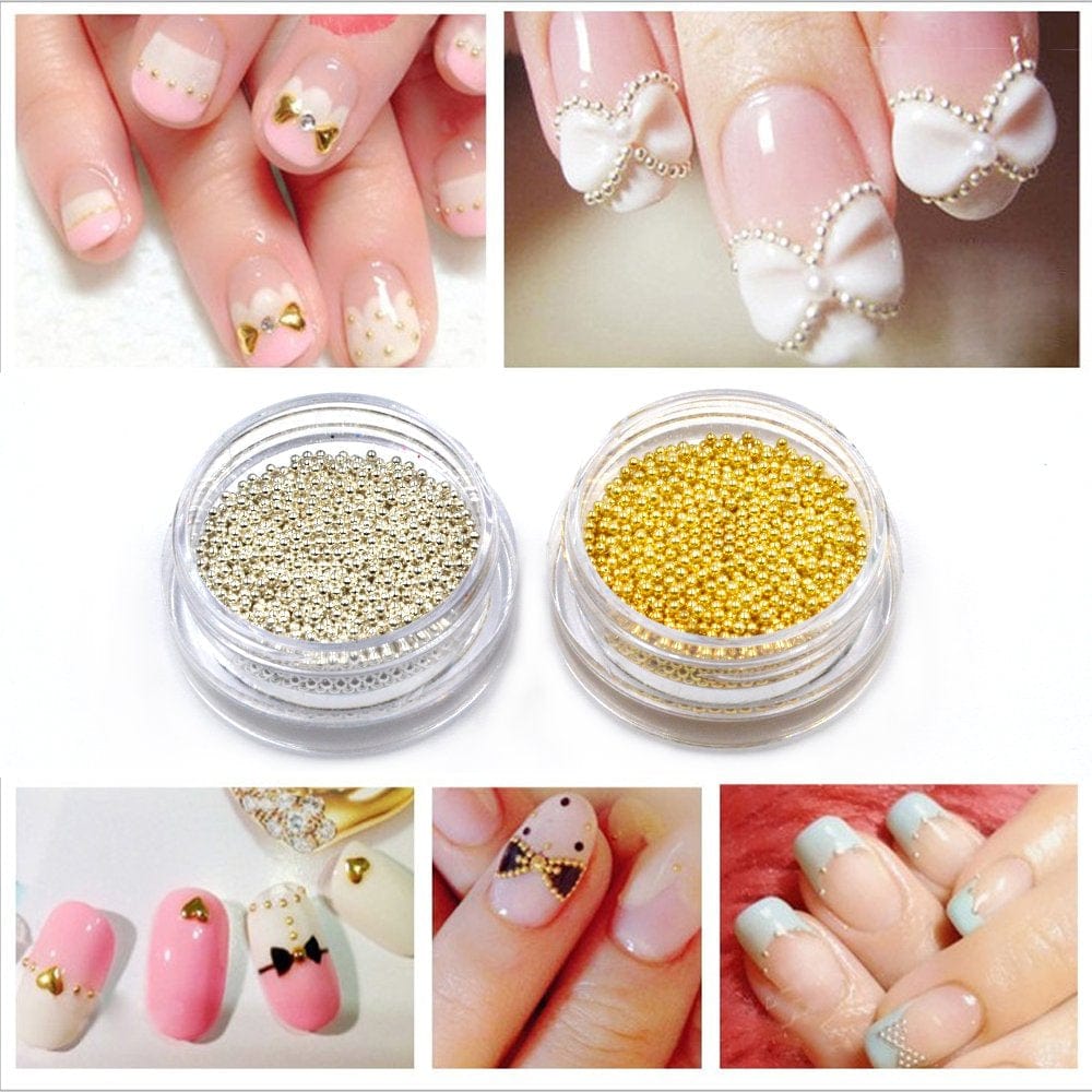 2Pcs Gold Silver Mini Metallic Caviar Nail Beads for 3D Metal Nail Ball Decoration Manicure Tools Health & Beauty > Personal Care > Cosmetics > Cosmetic Tools > Nail Tools Sindy   