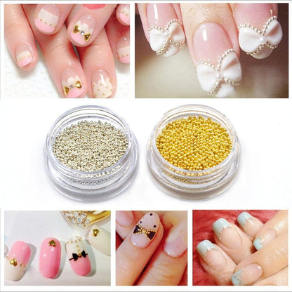 2Pcs Gold Silver Mini Metallic Caviar Nail Beads for 3D Metal Nail Ball Decoration Manicure Tools Health & Beauty > Personal Care > Cosmetics > Cosmetic Tools > Nail Tools Sindy   
