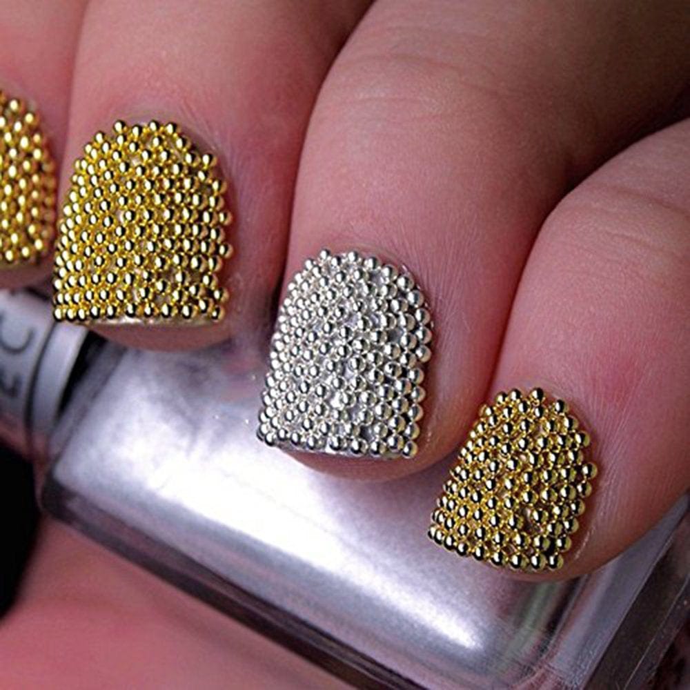 2Pcs Gold Silver Mini Metallic Caviar Nail Beads for 3D Metal Nail Ball Decoration Manicure Tools Health & Beauty > Personal Care > Cosmetics > Cosmetic Tools > Nail Tools Sindy   