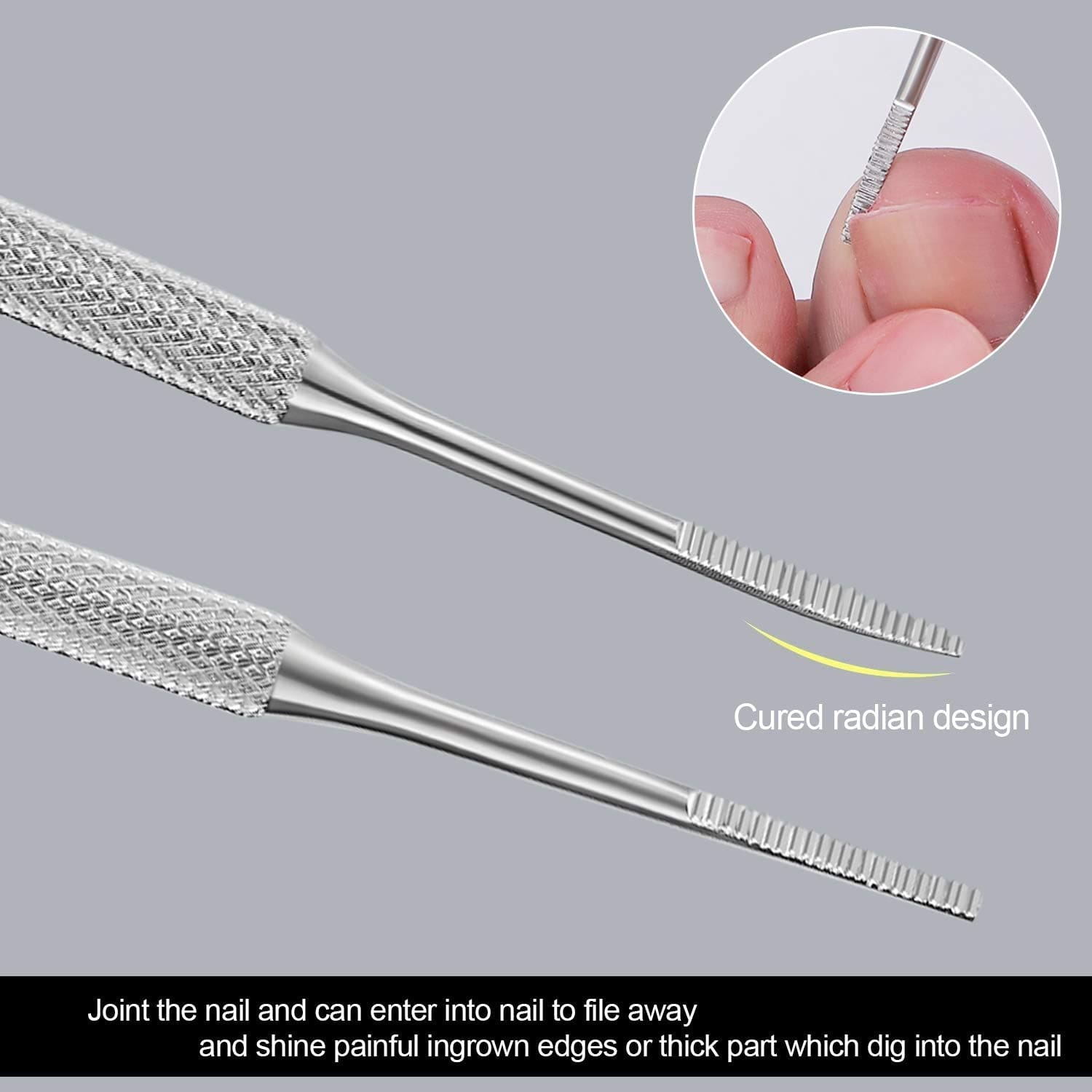 2PCS Ingrown Toenail File and Lifter with Storage Case,Yinyin100% Stainless Steel Ingrown Toenail Tool,Double Sided Professional Grade Nail Cleaner Tool … Health & Beauty > Personal Care > Cosmetics > Cosmetic Tools > Nail Tools YINYIN   