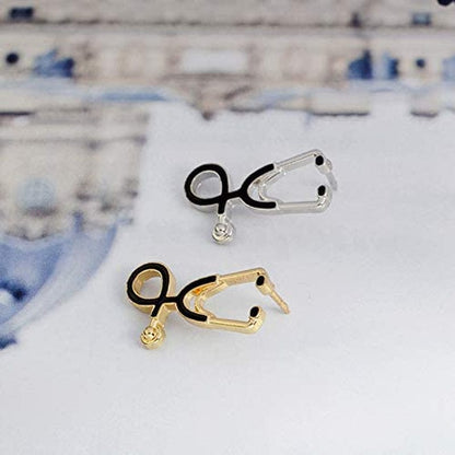 2Pcs/Set Cute Stethoscope ECG Brooch Medical Doctor Nurse Enamel Lapel Collar Pins Brooch for Women Men Children