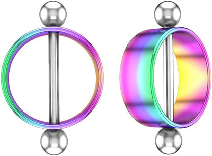 2Pcs/Set Stainless Steel Nipple Ring round Body Piercing Nipple Shield Barbell Ring Straight Studs Body Jewelry Bar for Women Girls(Silver) Apparel & Accessories > Jewelry > Body Jewelry Generic multicolor  