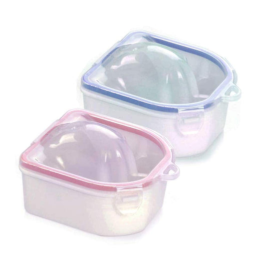 2Pcs Soaking Soak Bowl Nail Art Polish Remove Wash Soaker Tray Manicure Spa Tool Health & Beauty > Personal Care > Cosmetics > Cosmetic Tools > Nail Tools Oarkive Pink blue  