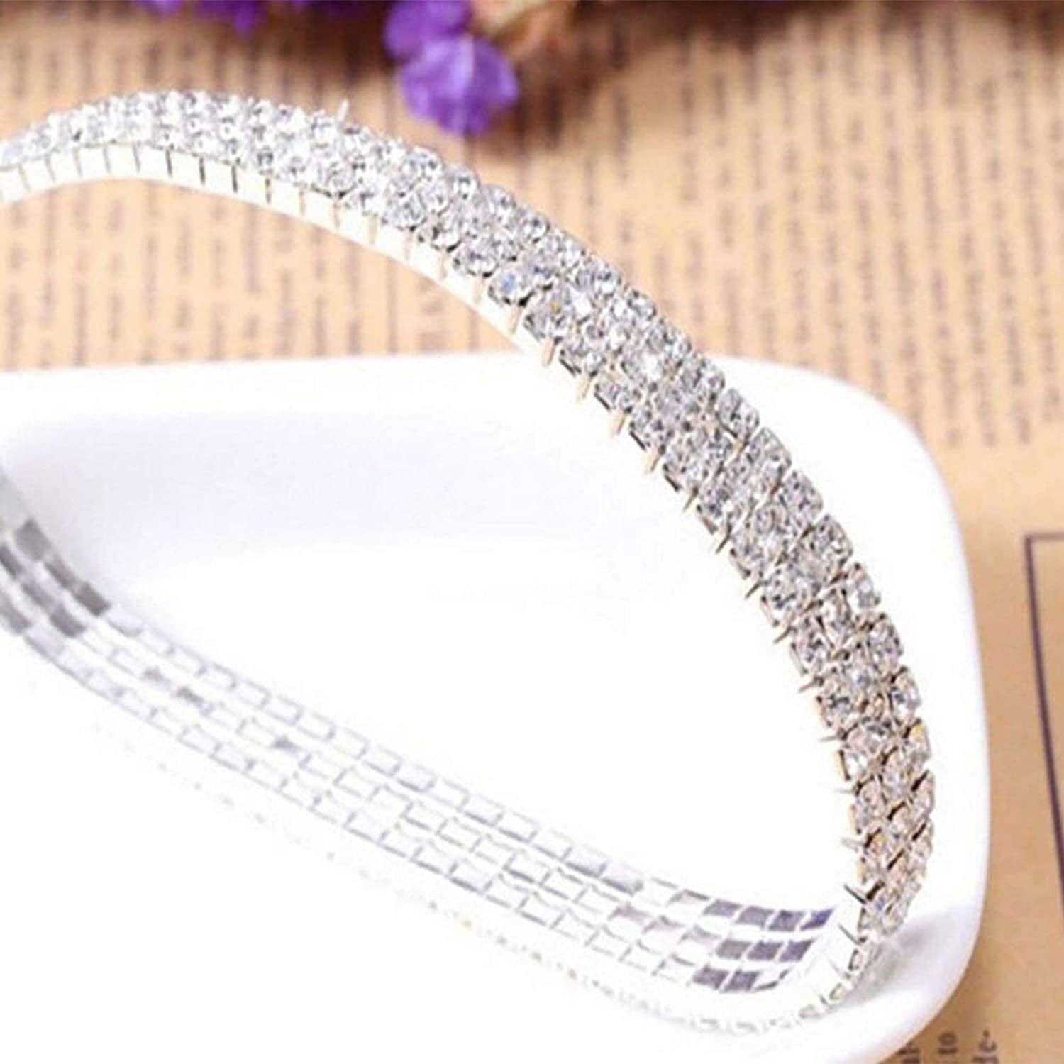 2PCS Twinkle Diamond Anklet Elastic Bling Shining Foot Jewelry Bracelet Bridal Summer Jewelry Apparel & Accessories > Jewelry > Anklets NewChiChi   