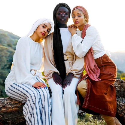 2Pieces Stretch Head Wraps for Women,Pretied Headwraps for Women, African Stretch Jersey Turbans Headwraps,Urban Soft Headwear Long Breathable Lightweight Turban for Women(Black,White) Apparel & Accessories > Clothing Accessories > Headwear Pesonlook   