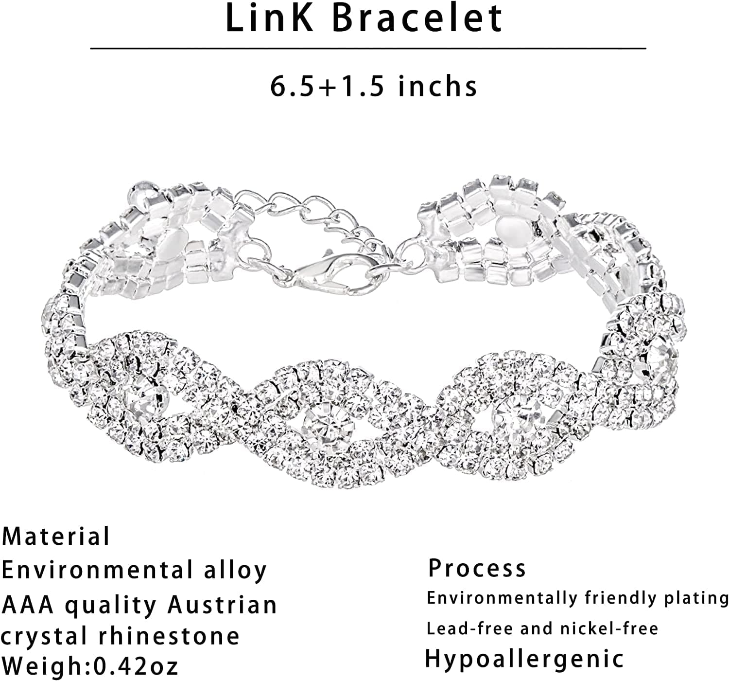 3/4 Pieces Women Jewelry Set Rhinestone Crystal Bride Statement Choker Necklace Tiara Crown Link Bangle Bracelet Teardrop Dangle Earrings Set for Wedding Party