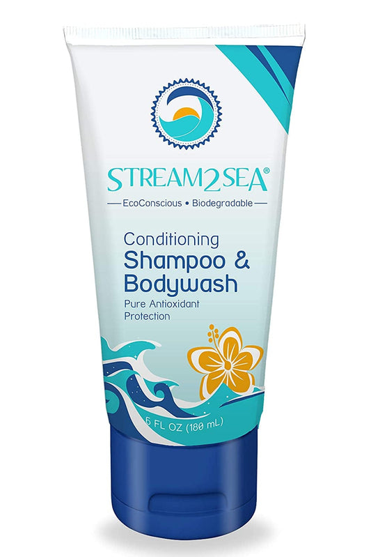 3 in 1 Hair Shampoo Bodywash & Conditioner for Outdoor Activities | 6 Fl Oz Reef Safe, All Natural & Organic Camping Shampoo & Liquid Soap | All in One Skin & Hair Care for Men & Women by Stream2Sea Health & Beauty > Personal Care > Hair Care STREAM 2 SEA 6 Fl Oz (Pack of 1)  