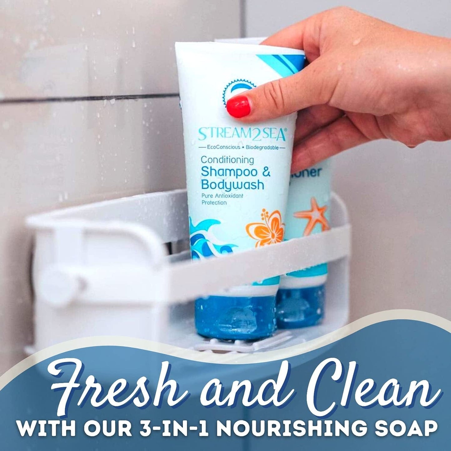 3 in 1 Hair Shampoo Bodywash & Conditioner for Outdoor Activities | 6 Fl Oz Reef Safe, All Natural & Organic Camping Shampoo & Liquid Soap | All in One Skin & Hair Care for Men & Women by Stream2Sea Health & Beauty > Personal Care > Hair Care STREAM 2 SEA   