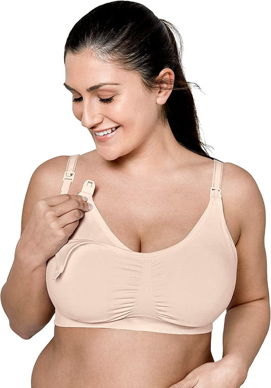 3 in 1 Pumping and Nursing Bra, Hands Free Pumping Bustier and Easy Expression Chai / 3 in 1 Nursing & Pumping Bra / Large