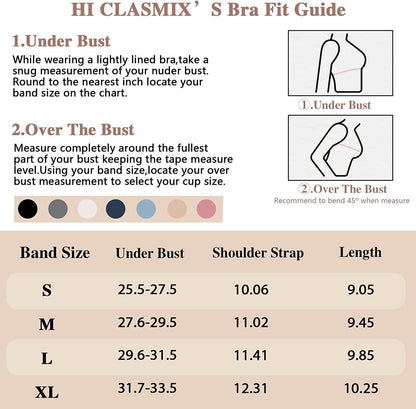 3 Pack Comfort Wirless Bras for Women Seamless Bralettes Lightly Lined Tank Top Support Sports Bra
