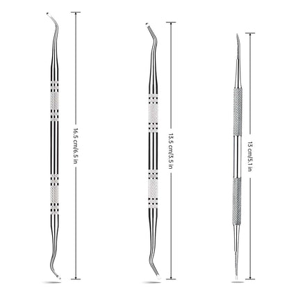 3-Pack Ingrown Toenail File and Lifters, Professional Surgical Stainless Steel Ingrown Toenail Tool- Safe Nail Cleaning Treatment Pedicure Tools Kit under Sidewall Cleaner Pain Relief Accessories Health & Beauty > Personal Care > Cosmetics > Cosmetic Tools > Nail Tools POLKASTORE   